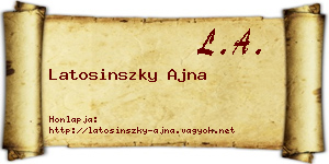 Latosinszky Ajna névjegykártya